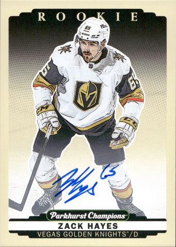 2022-23 Zack Hayes Upper Deck Parkhurst Champions ROOKIE AUTO AUTOGRAPH RC #272 Las Vegas Golden Knights