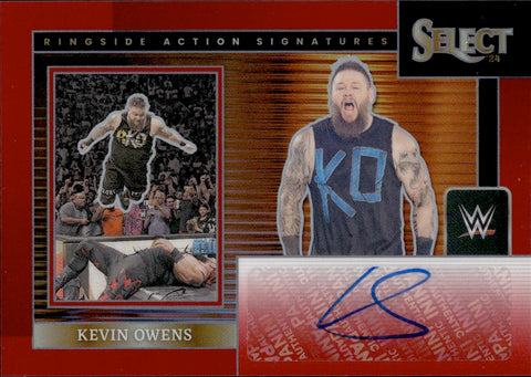 2024 Kevin Owens Panini Select WWE RED RINGSIDE ACTION SIGNATURES AUTO 74/99 AUTOGRAPH #RA-KWN Friday Night Smackdown