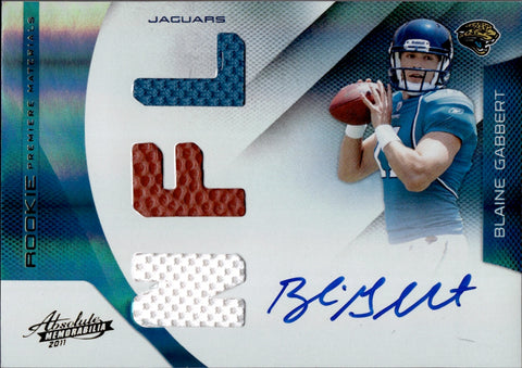 2011 Blaine Gabbert Panini Absolute ROOKIE TRIPLE JERSEY AUTO 133/199 AUTOGRAPH RELIC #225 Jacksonville Jaguars