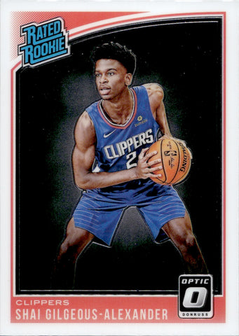 2018-19 Shai Gilgeous-Alexander Donruss Optic RATED ROOKIE RC #162 Los Angeles Clippers 2