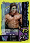 2021 Ultimate Warrior Topps Chrome Slam Attax CHAMPIONS NEVER STAY DOWN YELLOW REFRACTOR 94/99 #143 WWE Legend