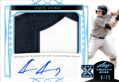 2022 Jace Jung Leaf Trinity ROOKIE PLATINUM PATCH AUTO 08/25 AUTOGRAPH RC #PA-JJ1 Detroit Tigers