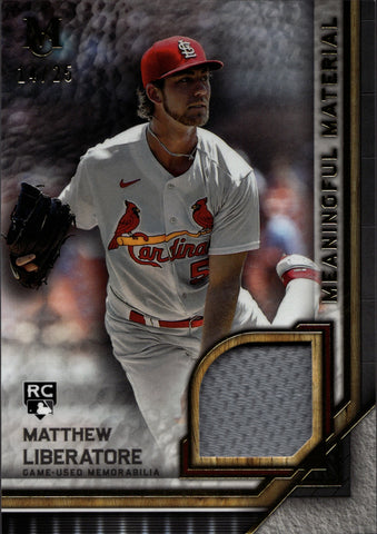 2023 Matthew Liberatore Topps Museum Collection ROOKIE MEANINGFUL MATERIAL JERSEY 14/25 RELIC RC #MMR-ML St. Louis Cardinals