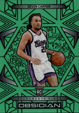 2024-25 Devin Carter Panini Obsidian ELECTRIC ETCH GREEN FLOOD ROOKIE 09/25 RC #165 Sacramento Kings