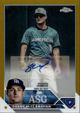 2023 Shane McClanahan Topps Chrome Update GOLD REFRACTOR AUTO 20/50 AUTOGRAPH #ASGA-SMC Tampa Bay Rays
