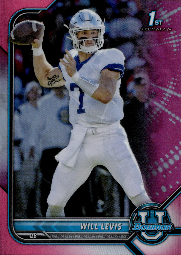 2021-22 Will Levis Bowman University 1ST BOWMAN PINK REFRACTOR ROOKIE