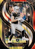 2024 Brock Bowers Panini Select RED & YELLOW SHOCK PRIZM PREMIER LEVEL ROOKIE RC #118 Las Vegas Raiders
