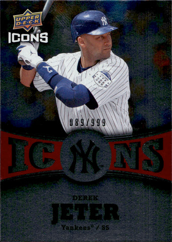 2009 Derek Jeter Upper Deck Icons RED 089/999 #IC-DJ New York Yankees HOF