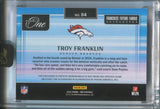 2024 Troy Franklin Panini One ROOKIE FRANCHISE FUTURE FABRICS JUMBO PATCH AUTO 44/49 AUTOGRAPH RELIC RC #84 Denver Broncos