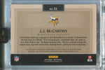 2024 J.J. McCarthy Panini One ROOKIE DUAL PATCH AUTO 090/199 AUTOGRAPH RELIC #31 Minnesota Vikings