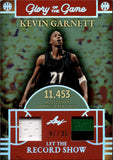 2025 Kevin Garnett Leaf Glory of the Game LET THE RECORD SHOW DUAL PATCH JERSEY 07/35 RELIC #LR-12 Minnesota Timberwolves HOF