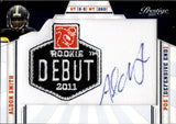 2011 Aldon Smith Panini Prestige ROOKIE NFL DEBUT PATCH AUTO AUTOGRAPH RC #2 San Francisco 49ers