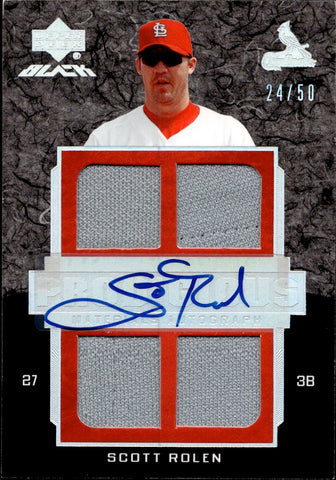 2007 Scott Rolen Upper Deck Black QUAD JERSEY AUTO 24/50 AUTOGRAPH RELIC #PR-SR St. Louis Cardinals HOF
