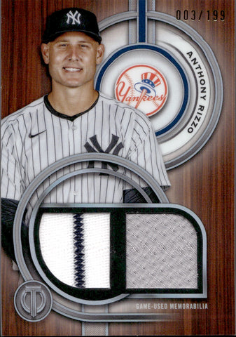 2025 Anthony Rizzo Topps Tribute DUAL JERSEY 003/199 RELIC #DR-AR New York Yankees