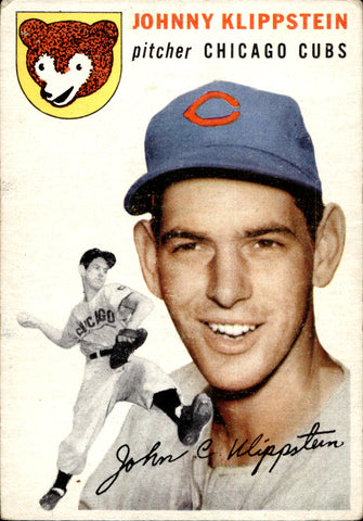 1954 Johnny Klippstein Topps #31 Chicago Cubs BV $25