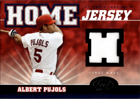 2005 Albert Pujols Leaf HOME JERSEY RELIC #HJ-1 St. Louis Cardinals