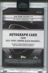 2025 Victor Scott II Topps Chrome Black GREEN REFRACTOR AUTO 80/99 AUTOGRAPH #CBA-VS St. Louis Cardinals *Case Scratches*