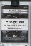 2025 Victor Scott II Topps Chrome Black GREEN REFRACTOR AUTO 80/99 AUTOGRAPH #CBA-VS St. Louis Cardinals *Case Scratches*