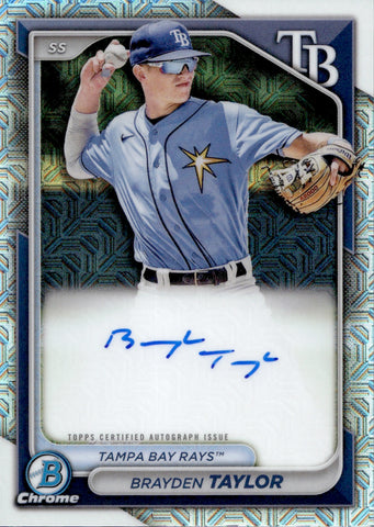 2024 Brayden Taylor Bowman Chrome PROSPECT MEGA BOX AUTO AUTOGRAPH #BMA-BT Tampa Bay Rays