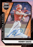 2021 Henry Davis Panini Elite Extra Edition ROOKIE AUTO AUTOGRAPH RC #1 Pittsburgh Pirates