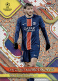 2024-25 Khvicha Kvaratskhelia Topps Finest UEFA CHAMPIONS LEAGUE PINK MINI DIAMOND REFRACTOR 45/50 #97 Paris Saint-Germain