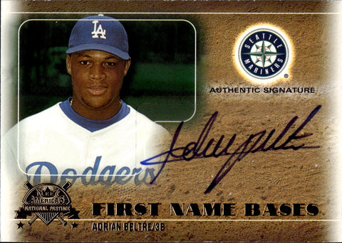 2005 Adrian Beltre Fleer America's Pastime GOLD FIRST NAME BASES AUTO 19/96 AUTOGRAPH #FNB-AB Seattle Mariners HOF