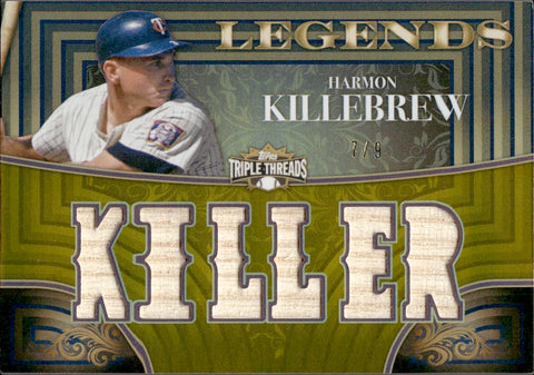 2013 Harmon Killebrew Topps Triple Threads GOLD LEGEND BAT 7/9 RELIC #TTRL-HK Minnesota Twins HOF