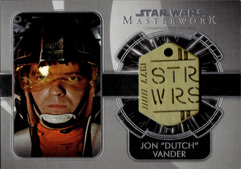 2020 Jon "Dutch" Vander Topps Star Wars Masterwork COMMEMORATIVE DOG TAG 24/99 MEDALLION #DT-SV