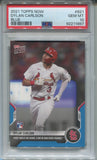 2021 Dylan Carlson Topps Now BLUE ROOKIE 25/49 RC PSA 10 #821 St. Louis Cardinals 1897