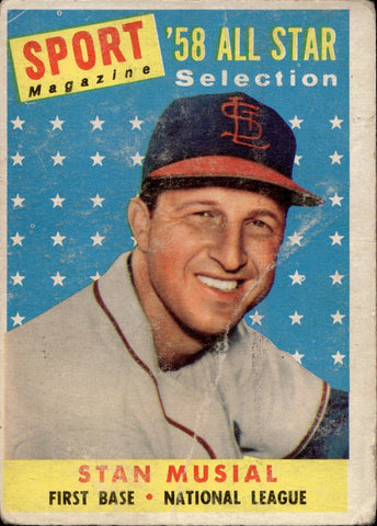1958 Stan Musial Topps St. Louis Cardinals #476 BV$20