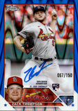 2023 Zack Thompson Topps Chrome BLUE RAYWAVE ROOKIE AUTO 067/150 AUTOGRAPH RC #RA-ZT St. Louis Cardinals