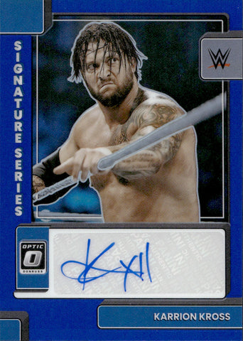 2023 Karrion Kross Panini Chronicles DONRUSS OPTIC SIGNATURE SERIES BLUE AUTO 11/49 AUTOGRAPH #DO-KRS Friday Night Smackdown