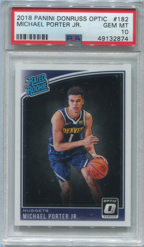 2018-19 Michael Porter Jr. Donruss Optic RATED ROOKIE RC PSA 10 #182 Denver Nuggets 2874