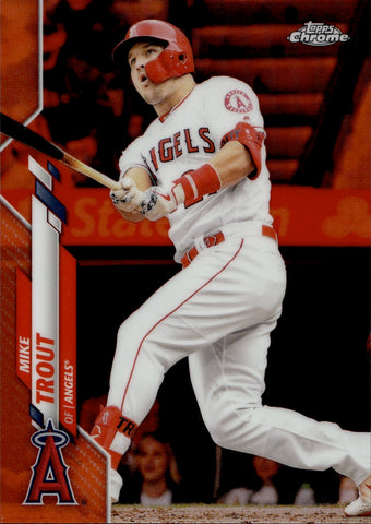 2020 Mike Trout Topps Chrome ORANGE REFRACTOR 16/25 #1 Anaheim Angels