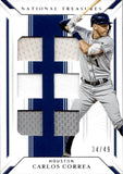 2019 Carlos Correa Panini National Treasures 7 PIECE JERSEY 34/49 RELIC #GGMS-CC Houston Astros