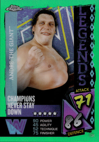 2021 Andre The Giant Topps WWE Slam Attax GREEN REFRACTOR 10/50 #134 WWE Legend