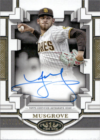 2023 Joe Musgrove Topps Tier One BRK OUT AUTO 047/199 AUTOGRAPH #BOA-JMU San Diego Padres