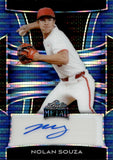 2025 Nolan Souza Leaf Metal BLUE PULSAR AUTO 2/7 AUTPGRAPH #BA-NS1 Arkansas Razorbacks