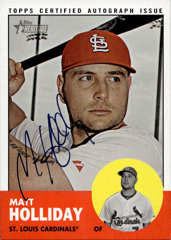 2012 Matt Holliday Topps Heritage REAL ONE AUTO AUTOGRAPH #ROA-MH St. Louis Cardinals