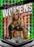 2025 Charlotte Flair Topps Chrome WOMENS DIVISION GREEN GEOMETRIC REFRACTOR 51/75 #WD-CHA