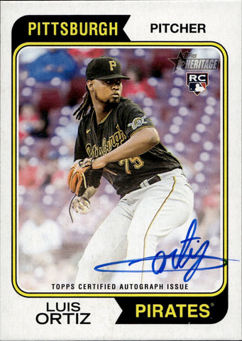 2023 Luis Ortiz Topps Heritage REAL ONE ROOKIE AUTO Pittsburgh Pirates #ROA-LOR