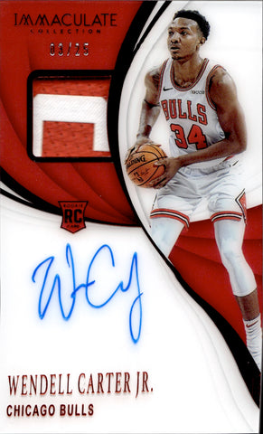 2018-19 Wendell Carter Jr. Panini Immaculate RED ROOKIE PATCH JERSEY AUTO 3/25 Chicago Bulls #138