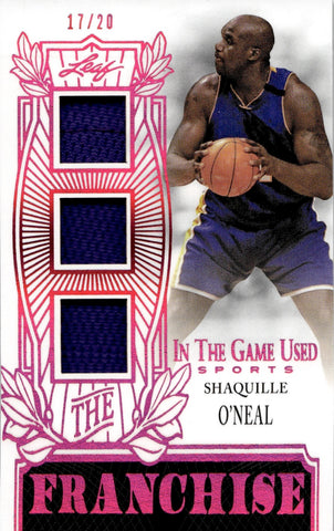 2024 Shaquille O'neal Leaf In the Game Used THE FRANCHISE TRIPLE JERSEY 17/20 Los Angeles Lakers #TF-SO1