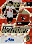 2022 Jalen Pitre Panini Donruss Elite TURN OF THE CENTURY RED ROOKIE AUTO 39/75 Houston Texans TC-47