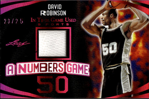 2024 David Robinson Leaf In the Game Used A NUMBERS GAME JERSEY 23/25 San Antonio Spurs #ANG-08