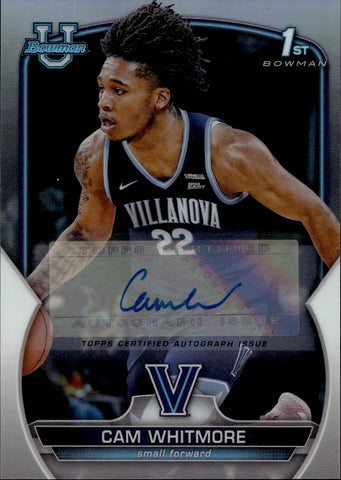 2023 Cam Whitmore Topps Bowman University CHROME REFRACTOR 1ST BOWMAN AUTO 140/499 Washington Wizards #22 1