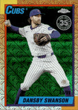 2025 Dansby Swanson Topps Chrome Update SILVER PACK 1990 DESIGN GREEN MOJO REFRACTOR 64/99 #U90C-78 Chicago Cubs
