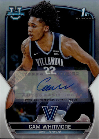 2023 Cam Whitmore Topps Bowman University CHROME REFRACTOR 1ST BOWMAN AUTO 310/499 Washington Wizards #22 2