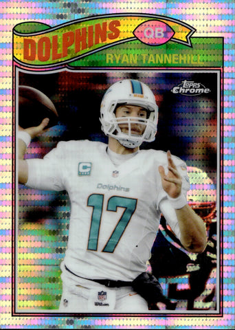 2015 Ryan Tannehill Topps Chrome 60TH ANNIVERSARY PULSAR REFRACTOR JERSEY NUMBER 17/50 Miami Dolphins #T60-RT