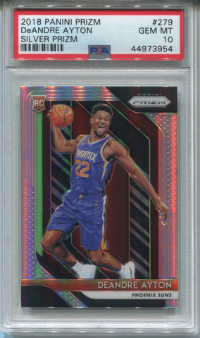 2018-19 Deandre Ayton Panini Prizm HOLO SILVER ROOKIE RC PSA 10 #279 Phoenix Suns 3954